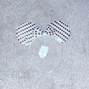 New foam silver dot mini ears headband child